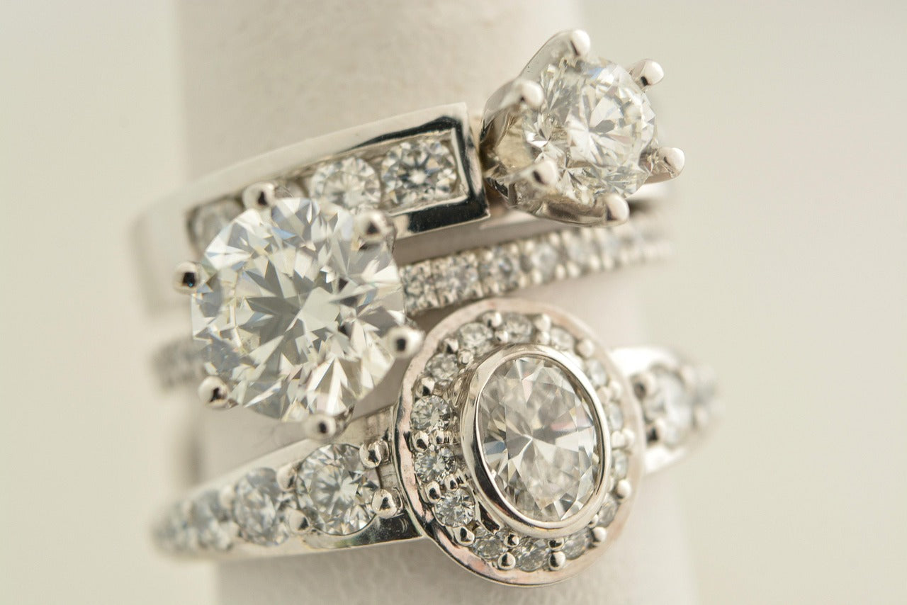 Moissanite Sterling Silver Ring Size 7